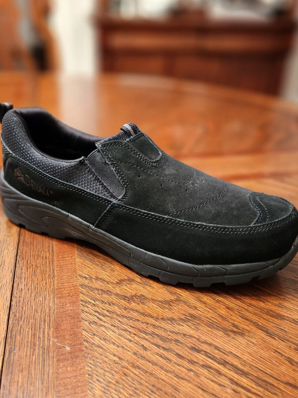 Denali Black Leather Suede Slip-On Shoes Size US 12 | UK 11 Men's Hiking Comfort